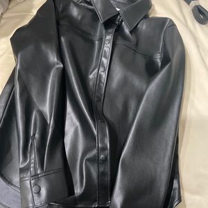 Faux leather shirt